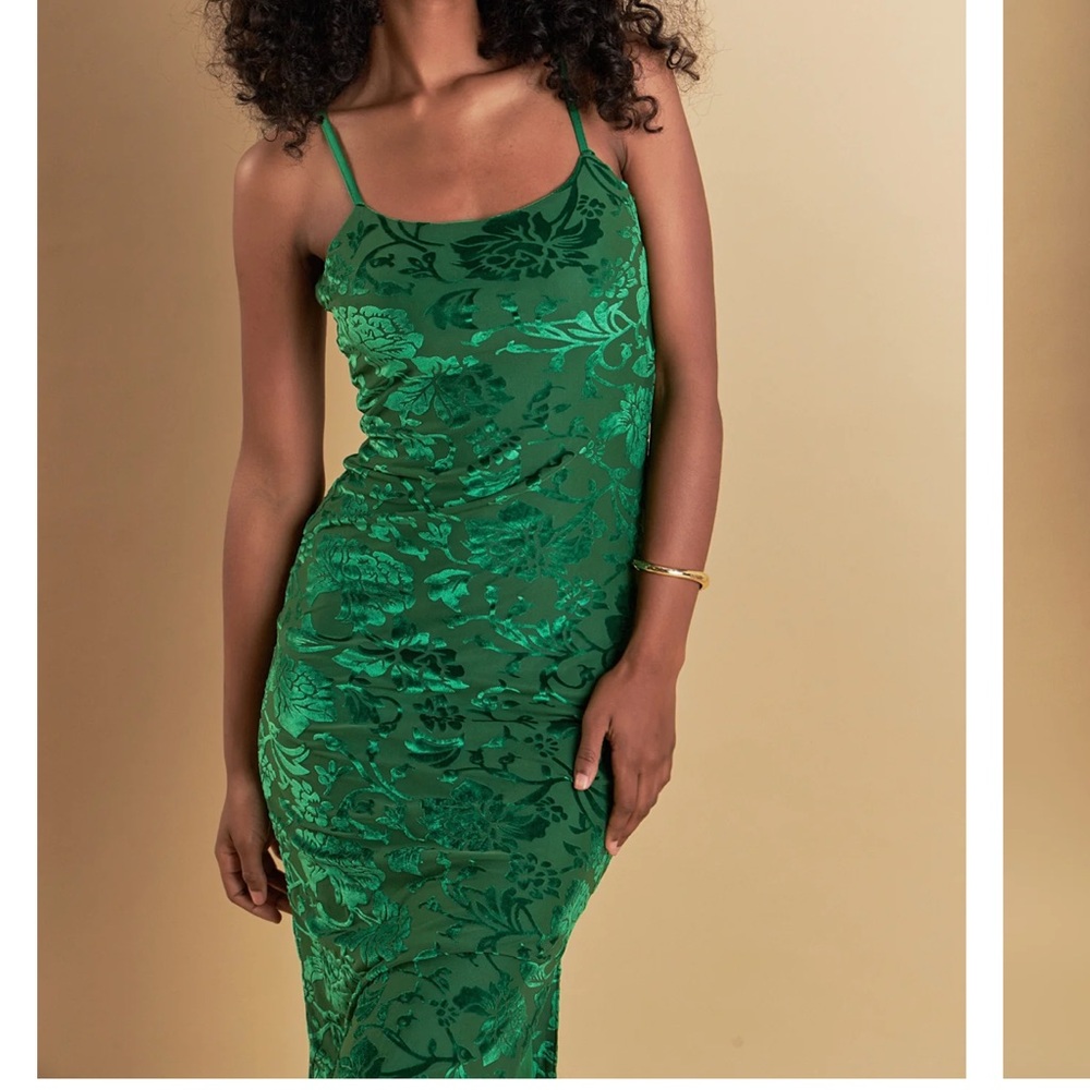 Endless Rose Print Velvet Slip Dress